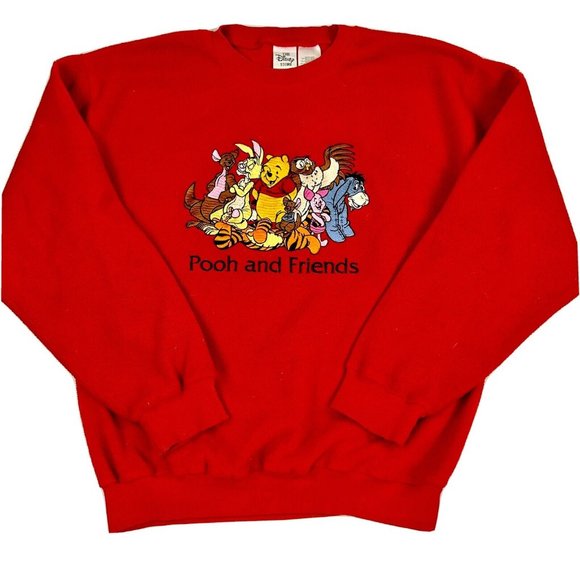 Disney Store Tops - Vintage Disney Store Winnie the POOH AND FRIENDS Fleece Sweatshirt Women Size S
